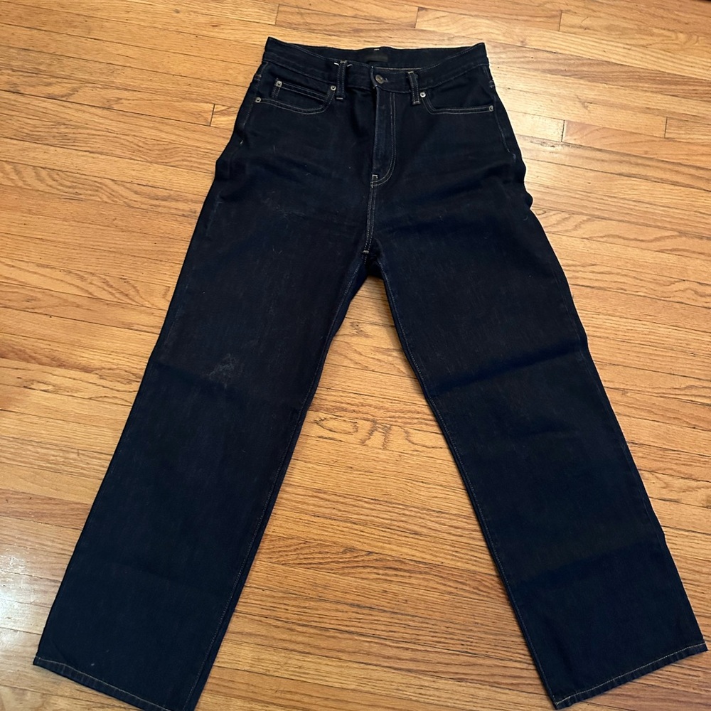Uniqlo Women's Wide Straight Jeans - Navy Size 26 - Picture 2 of 4